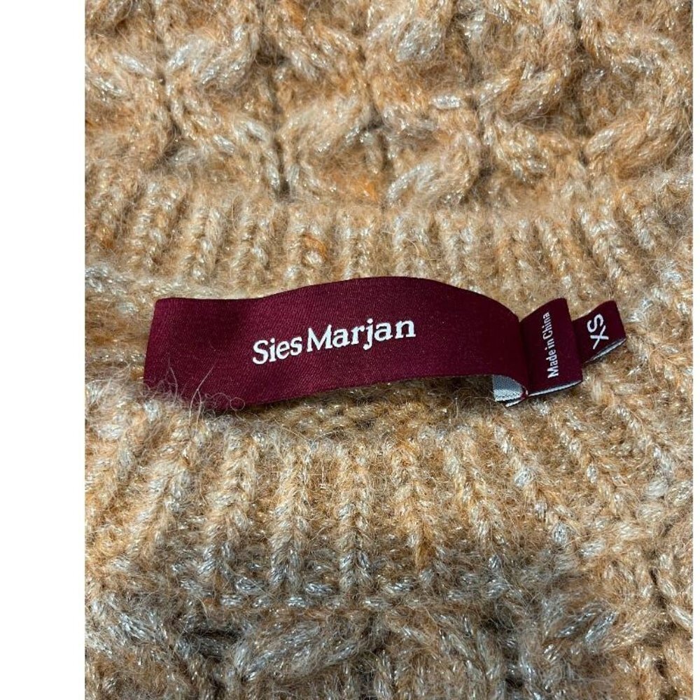 SIES MARJAN METALLIC GOLD CABLE KNIT  SWEATER XS - Picture 4 of 7